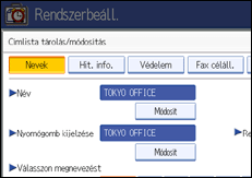 Vezérlőpanel képernyő - kép