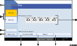 Kezel�panel k&eacute;perny�j&eacute;nek illusztr&aacute;l&aacute;sa sz&aacute;mozott jel&ouml;l&eacute;s illusztr&aacute;l&aacute;sa