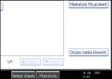 A kezelőpanel képernyőjének bemutatása