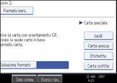 Illustrazione schermata pannello operativo