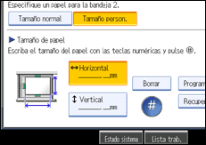 Ilustración de la pantalla del panel de operaciones