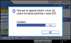 Ilustraci&oacute;n de la pantalla del panel de funcionamiento