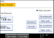 Ilustracja ekranu panela operacyjnego