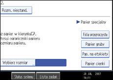 Ilustracja ekranu panela operacyjnego