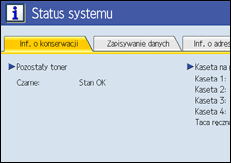 Ilustracja ekranu panela operacyjnego