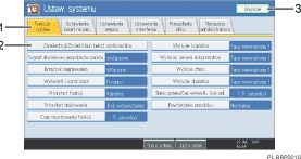ilustracja ekranu panelu operacyjnego (ilustracja z numerowanymi odno�nikiami)