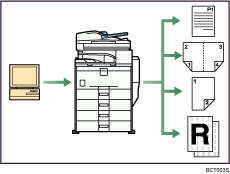 Ábra a készülék nyomtatóként való használatáról