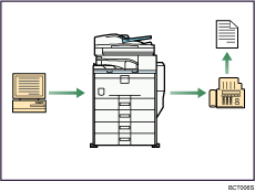 Ábra a papír nélküli faxátvitelről