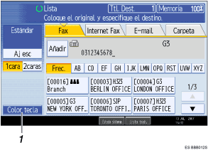 Ilustraci&oacute;n de leyenda numerada de la pantalla del panel de operaciones