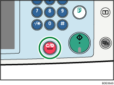 Ilustración de la tecla Borrar/Parar