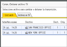 Ilustraci&oacute;n de la pantalla del panel de operaciones