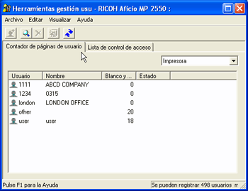 Ilustración de la pantalla de la aplicación