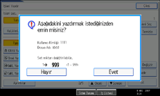 ��lem paneli ekran� g&ouml;sterimi