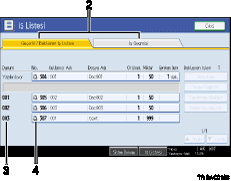 ��lem paneli ekran� g&ouml;sterimi numaraland�r�lm�� balonlu g&ouml;sterim