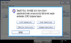 ��lem paneli ekran� g&ouml;sterimi