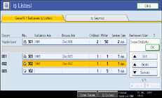 ��lem paneli ekran� g&ouml;sterimi