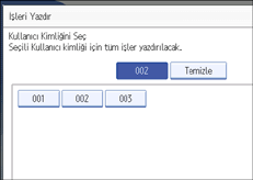 ��lem paneli ekran� g&ouml;sterimi