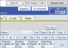 Illustration af kontrolpanelet