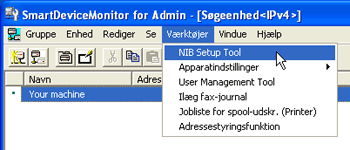 Billede af programskærmen