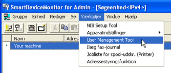 Billede af programskærmen