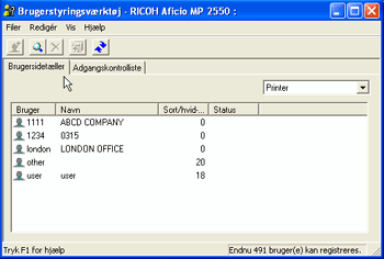 Billede af programskærmen