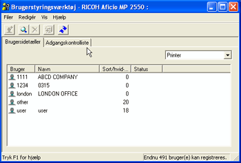 Billede af programskærmen