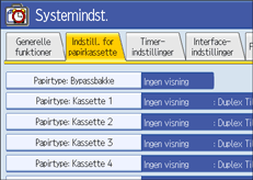 Illustration af betjeningspanelskærmbillede