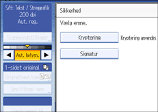 Illustration af skærm på kontrolpanel