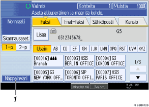 K&auml;ytt&ouml;paneelin n&auml;yt&ouml;n n&auml;pp&auml;imet numeroituina