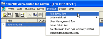 Kuva sovellusnäytöstä