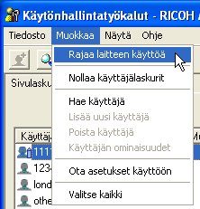 Kuva sovellusnäytöstä