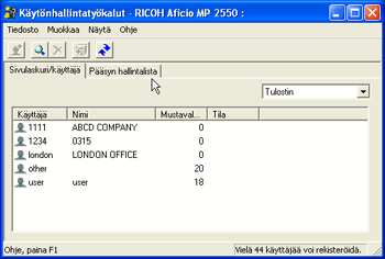 Kuva sovellusnäytöstä