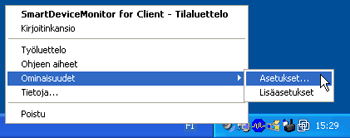 Kuva sovellusnäytöstä