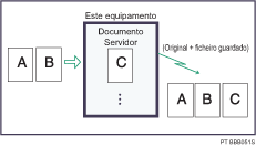 Ilustração de guardar um documento