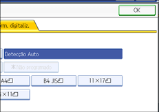 Ilustração do ecrã do painel de operação