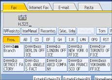 Ilustração do ecrã do painel de operação