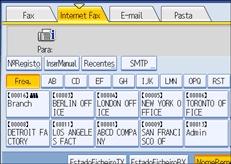 Ilustração do ecrã do painel de operação