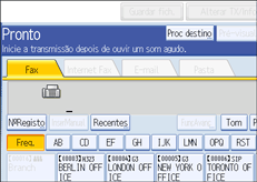 Ilustração do ecrã do painel de operação
