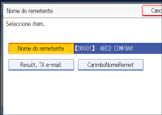 Ilustração do ecrã do painel de operação
