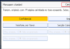 Ilustração do ecrã do painel de operação