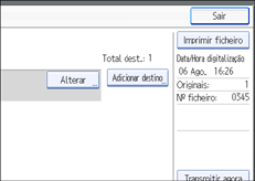Ilustração do ecrã do painel de operação
