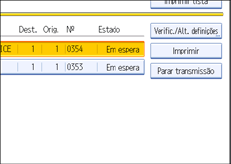 Ilustração do ecrã do painel de operação