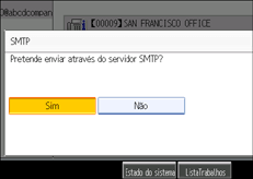 Ilustração do ecrã do painel de operação