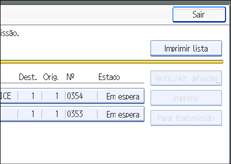 Ilustração do ecrã do painel de operação