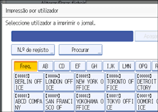 Ilustração do ecrã do painel de operação