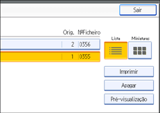 Ilustração do ecrã do painel de operação