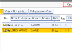 Ilustração do ecrã do painel de operação