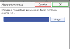 Ilustração do ecrã do painel de operação