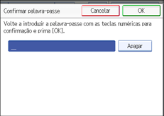 Ilustração do ecrã do painel de operação