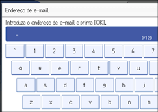 Ilustração do ecrã do painel de operação